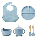 6pcs Silicone Baby Feeding Set