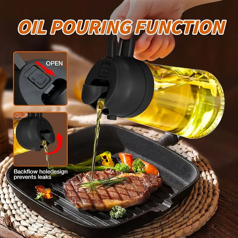 2-in-1 Oil Dispenser Bottle And Sprayer