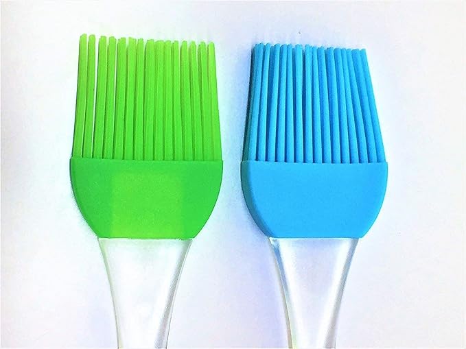 2 Pcs Set of Silicone Brush & Spatula Assorted Colors