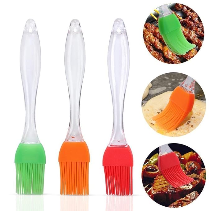 2 Pcs Set of Silicone Brush & Spatula Assorted Colors