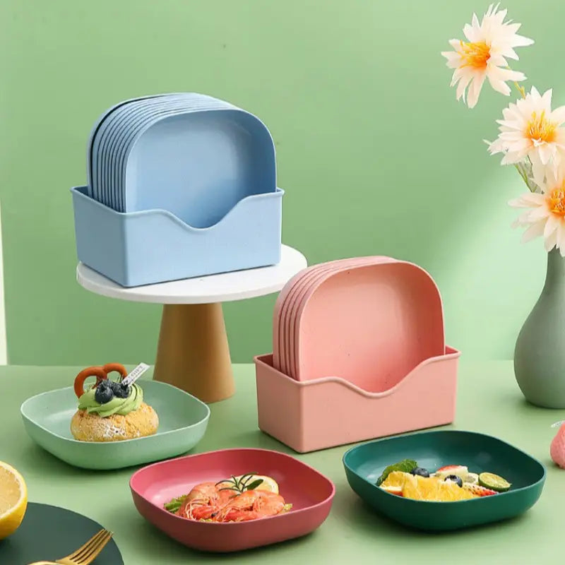 Creative Plates 10pcs Set (Random Colors)