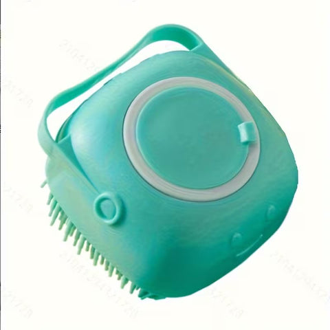 1pc Soft Silicone Shower Brush with Anti-Slip Handle