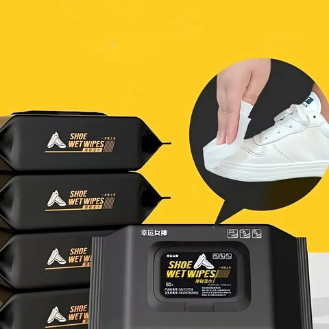 1 Pack of 80pcs Shoe-Shine Wipes Disposable Cleaning