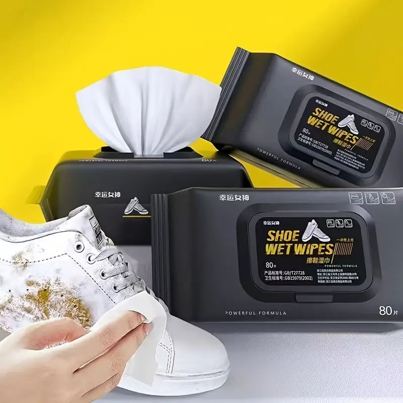 1 Pack of 80pcs Shoe-Shine Wipes Disposable Cleaning