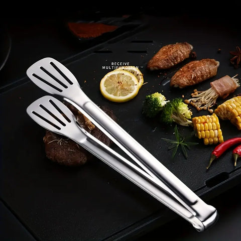 Durable Stainless Steel Tongs Perfect for BBQ, Picnics, etc.