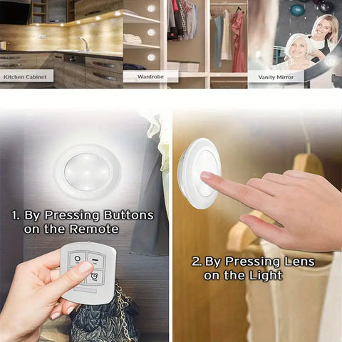 Wireless LED Puck Lights - Remote Control