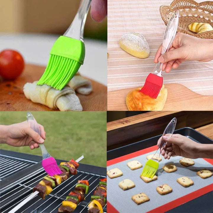2 Pcs Set of Silicone Brush & Spatula Assorted Colors