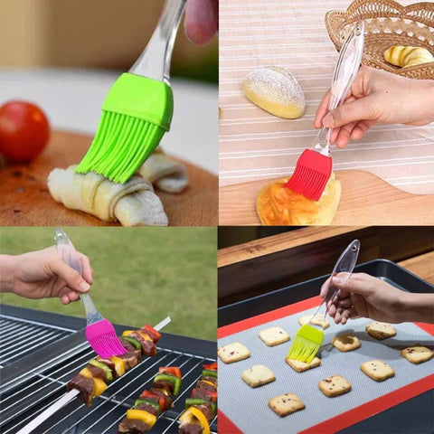 2 Pcs Set of Silicone Brush & Spatula Assorted Colors