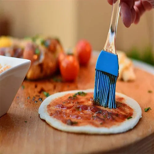 2 Pcs Set of Silicone Brush & Spatula Assorted Colors