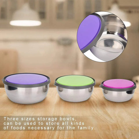 3 Pcs Stainless Steel Bowl Set