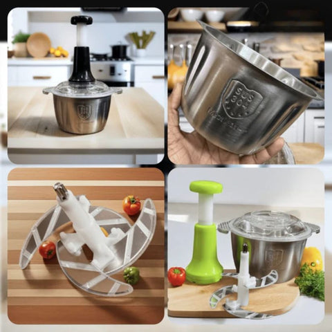 Stainless Steel Hand Push 2 L Manual Food Chopper