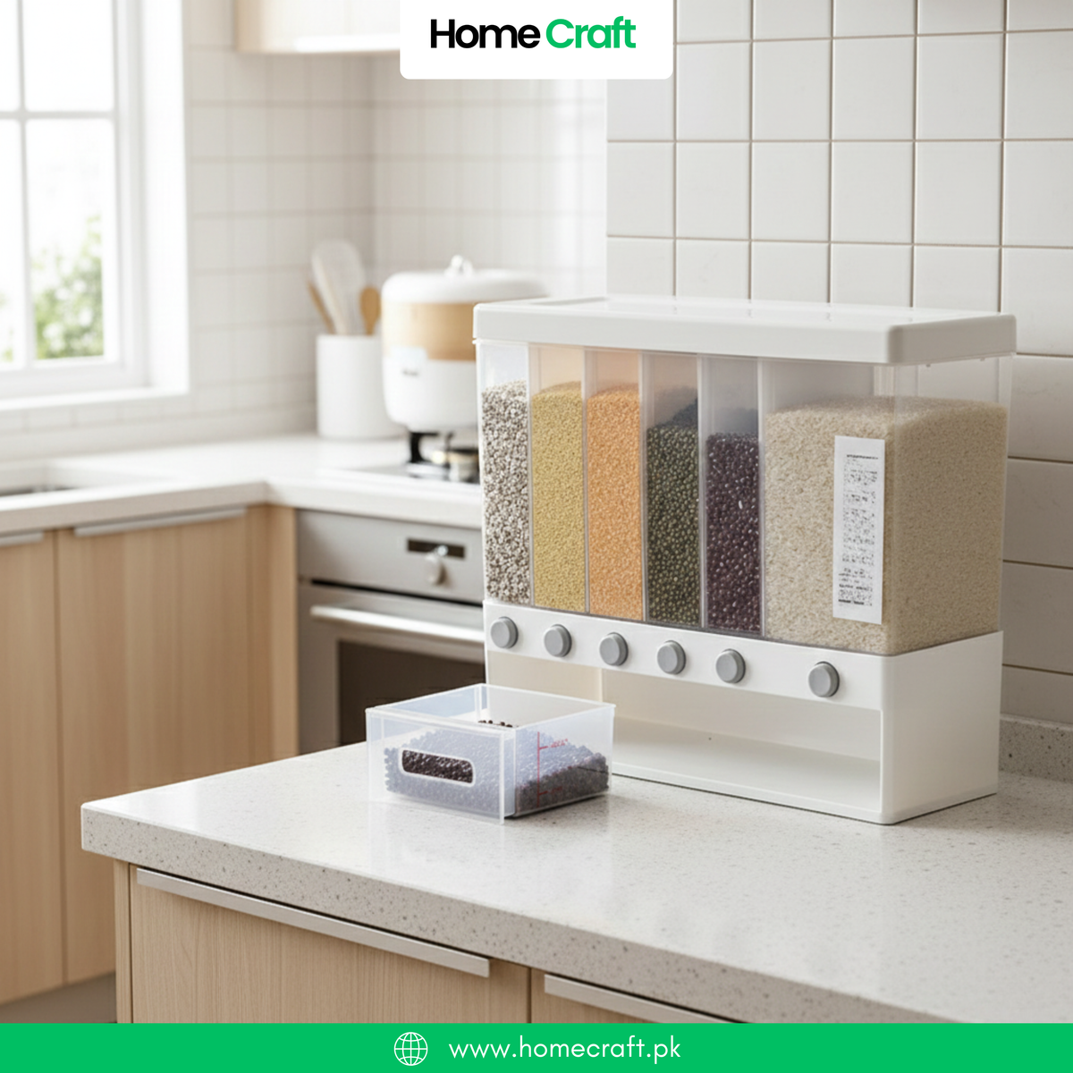 6-Grid Rice Storage Container