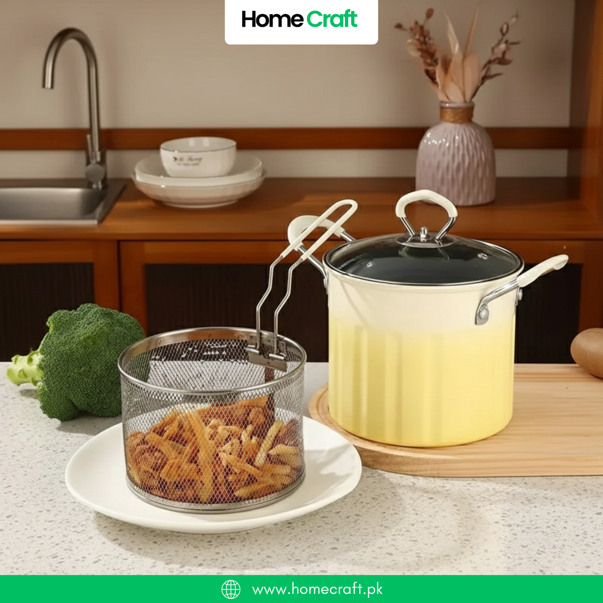 3L Large Capacity Deep Fryer with Stainless Steel Strainer