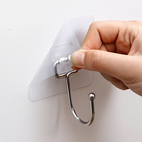 10pcs, Easy Adhesive Hook, for Door Back, Cabinet Inside, Bathroom, Kitchen Storage Adhesive Hook,
