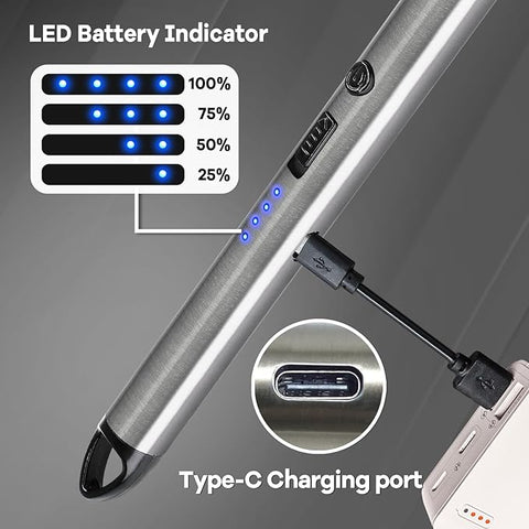 High Quality Electric Arc Lighter Igniter with Long Rod for Camping Candle Lighting