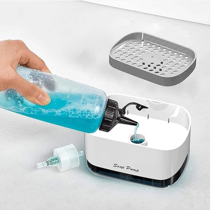 Soap Pump and Sponge Caddy Kitchen Dish Soap Dispenser