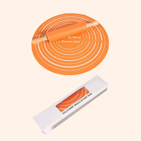 2pcs Premium Rolling Pin & Non-Stick Silicone Pastry Mat Set