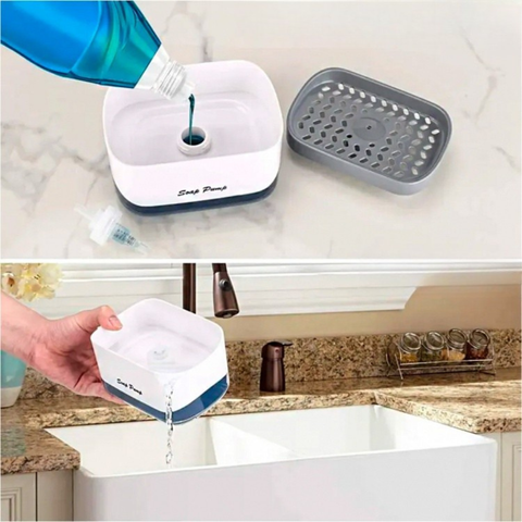 Soap Pump and Sponge Caddy Kitchen Dish Soap Dispenser
