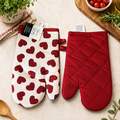 1 Nordic Style Heat-Resistant Oven Mitts - Anti-Burn Microwave Gloves