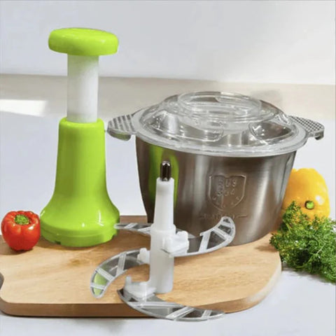 Stainless Steel Hand Push 2 L Manual Food Chopper
