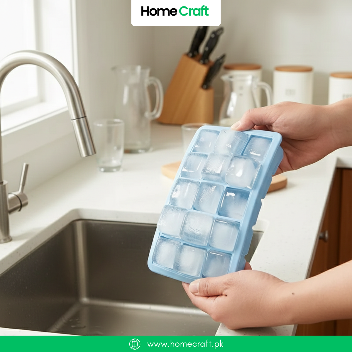 Silicone Ice Cube Tray Square Mold 15 Grids with Lid Easy Release Ice Cube Tray