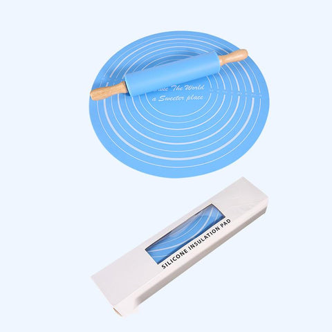 2pcs Premium Rolling Pin & Non-Stick Silicone Pastry Mat Set