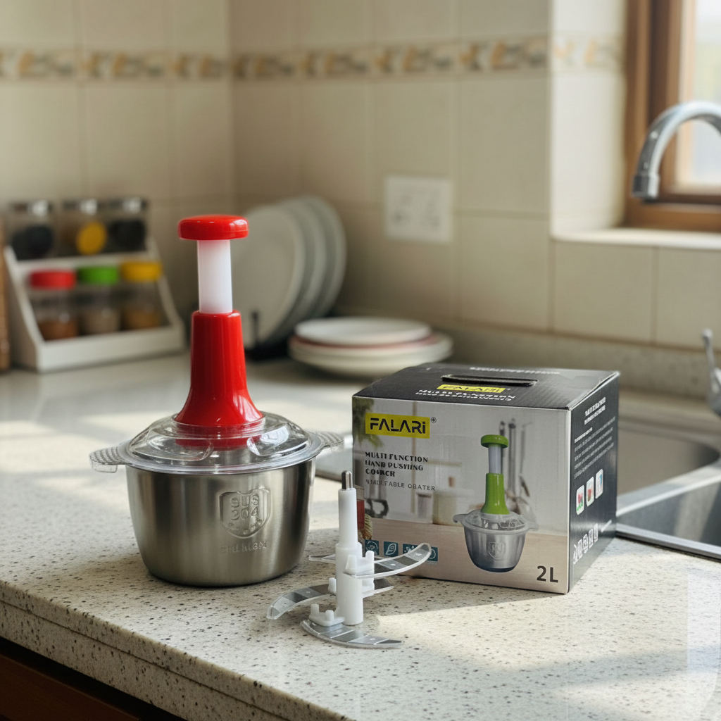 Stainless Steel Hand Push 2 L Manual Food Chopper