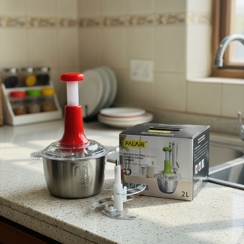 Stainless Steel Hand Push 2 L Manual Food Chopper