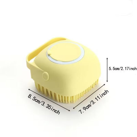 1pc Soft Silicone Shower Brush with Anti-Slip Handle
