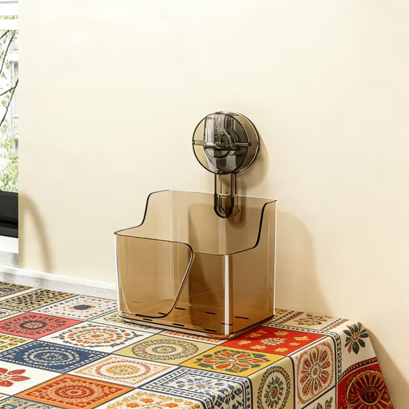 Transparent No-Drill Wall-Mounted Shelf with Strong Suction Cup