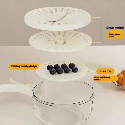 Multifunctional Double-Layer Fruit and Vegetable Drain Basket