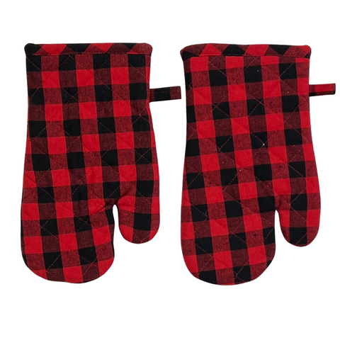 Pair of Nordic Style Heat-Resistant Oven Mitts - Anti-Burn Microwave Gloves