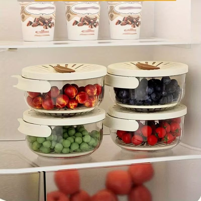 Multifunctional Double-Layer Fruit and Vegetable Drain Basket