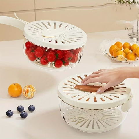 Multifunctional Double-Layer Fruit and Vegetable Drain Basket