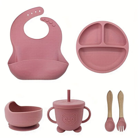 6pcs Silicone Baby Feeding Set