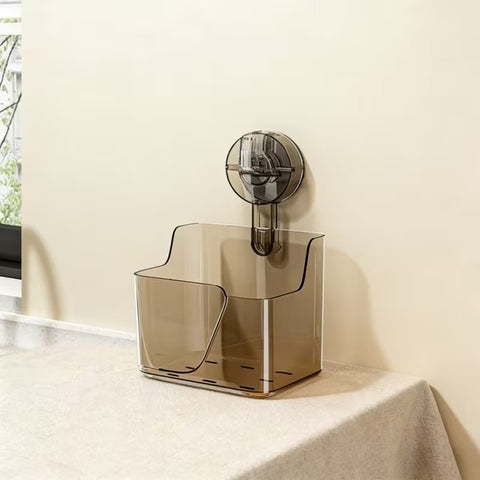 Transparent No-Drill Wall-Mounted Shelf with Strong Suction Cup