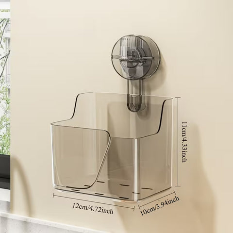 Transparent No-Drill Wall-Mounted Shelf with Strong Suction Cup