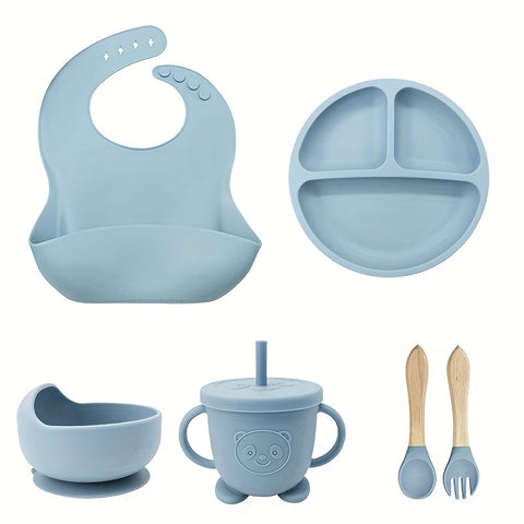 6pcs Silicone Baby Feeding Set