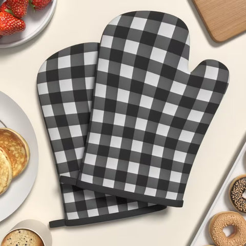 Pair of Nordic Style Heat-Resistant Oven Mitts - Anti-Burn Microwave Gloves