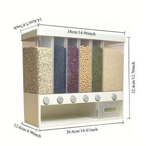 6-Grid Rice Storage Container