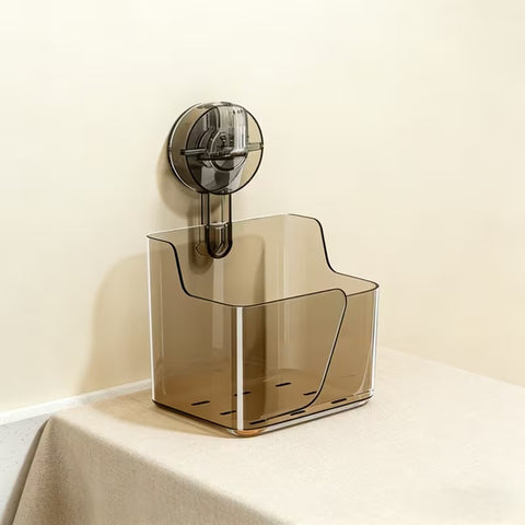 Transparent No-Drill Wall-Mounted Shelf with Strong Suction Cup