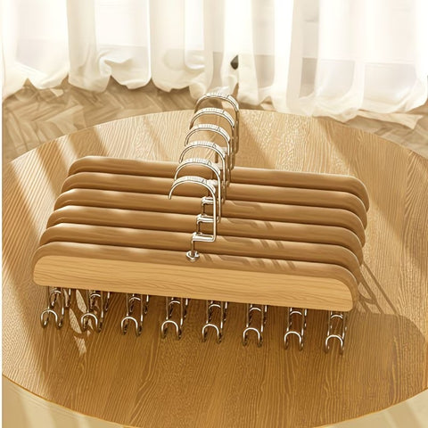 8-Hook Wooden Hangers Perfect for Home or Dorm Use, Hangers for Clothes