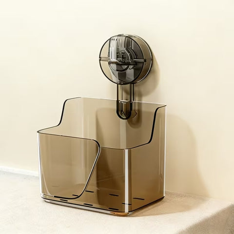 Transparent No-Drill Wall-Mounted Shelf with Strong Suction Cup