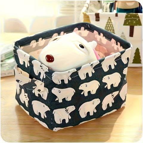 1 Foldable Desktop Storage Basket