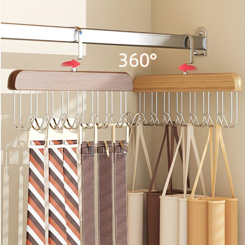 8-Hook Wooden Hangers Perfect for Home or Dorm Use, Hangers for Clothes