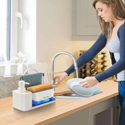 3 in 1 Hand and Dish Soap Dispenser Set with Tray