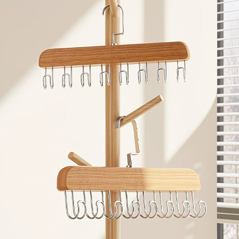 8-Hook Wooden Hangers Perfect for Home or Dorm Use, Hangers for Clothes