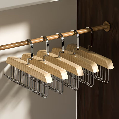 8-Hook Wooden Hangers Perfect for Home or Dorm Use, Hangers for Clothes