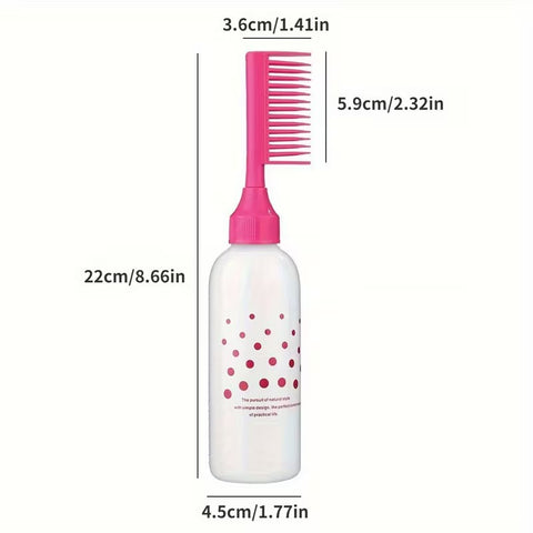 Hair Dye Bottle - Easy-to-Use Rectangular Shampoo Bottle with Comb Teeth and Measurements