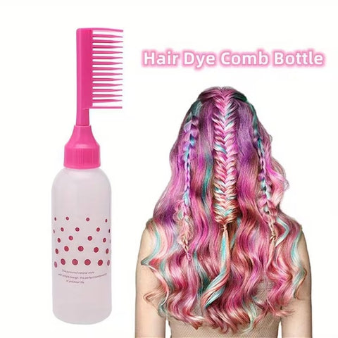 Hair Dye Bottle - Easy-to-Use Rectangular Shampoo Bottle with Comb Teeth and Measurements